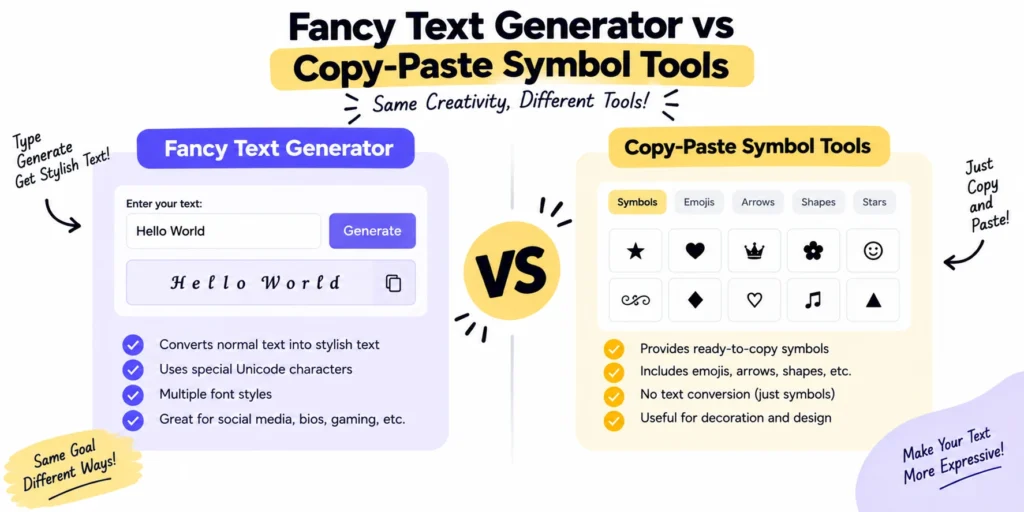Fancy Text Generator vs Copy-Paste Symbol Tools