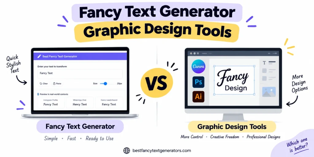 Fancy Text Generator vs Graphic Design Tools