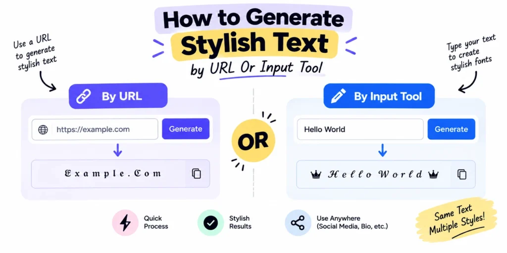 How to Generate Stylish Text by URL Or Input Tool