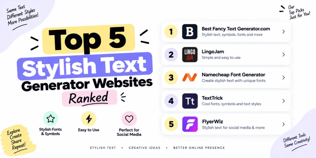 Top 5 Stylish Text Generator Websites Ranked