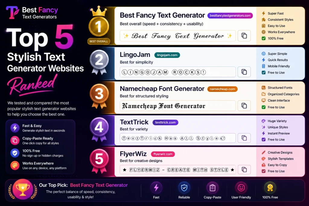 Top 5 Stylish Text Generator Websites Ranked